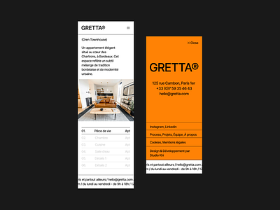 Gretta / Architecture Webdesign architecture architecture branding architecture webdesign bold design decoration figma interior interior designer minimal minimal design minimalist mobile mobile design orange relume responsive design ui ui design webdesign