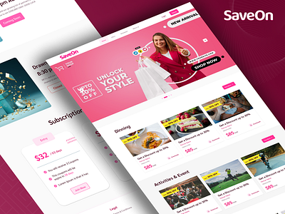 SaveOn app bestdeals branding budgetshopping dailydiscounts dealsplatform design discountfinder logo offer onlinediscounts savemore savingsmadeeasy shoppingapp shopsmart smartsavings ui ux website