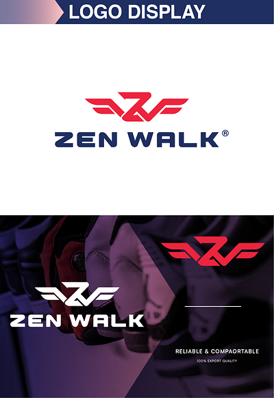 Logo for shoe brand named Zen Walk branding design graphic design illustration logo typography vector