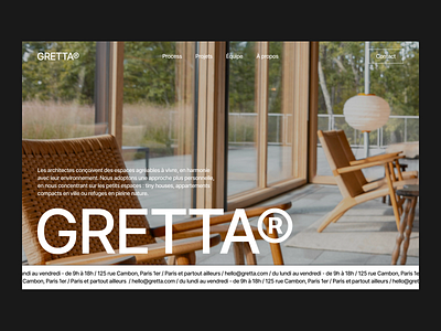 Gretta / Architecture Webdesign architecture architecture design bold branding decoration elegant interior interior design minimal minimal design minimalist minimalist design modern orange text animation ui ui design webdesign white space