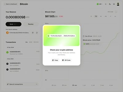 Coinstax: Share Crypto Address Modal clean dashboard coinstax crypto dashboard crypto modal crypto pop up crypto web app dashboard modal dashboard popup dialog menu modal modal popup pop up popup share modal ui web3 dashboard