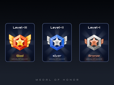 3 levels Medal Icons design icon illustration interface ui