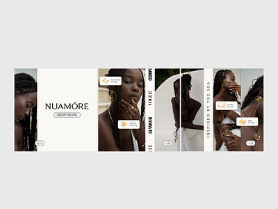 Nuamore | Social Media Ads ads branding carousel elegant gold graphic design instagram jewelry minimal