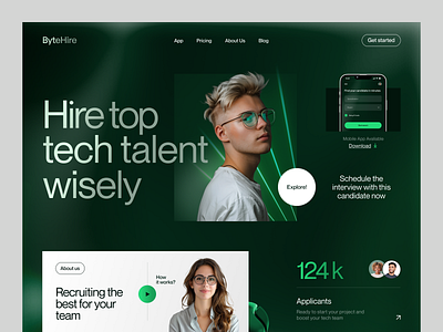 Website for a HR Product ✦ ByteHire design interface product service startup ui ux web website