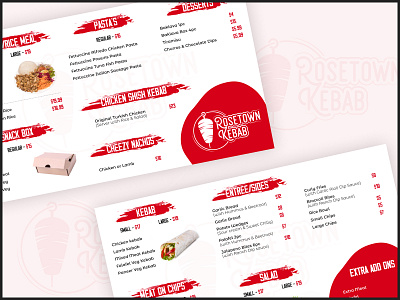 Rosetown Kebab Menu branding design graphic design illustration logo menu restaurant menu typography ui ux vector