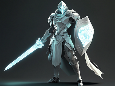 Guardian of Frozen Realms 3d 3d modelling 77xj2v9 armor blender cgi character design icy knight medieval noble