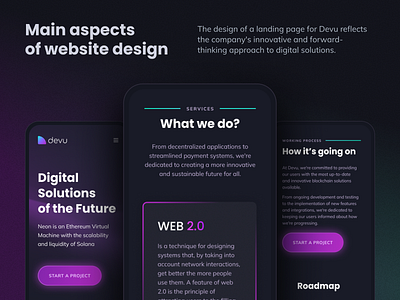 Corporate Landing Page for a web3 company b2b corporate creative dark digital solutions figma homepage innovative landing page modern service company software ui ux web 3 web design web ui web3 website website design