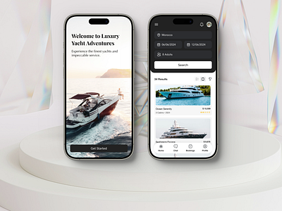 Luxury Yacht Booking App Concept design mobile app ui ux