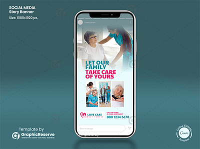 Home Care Instagram Storry Banner Canva Design banner for home care home care banner template home care instagram banner home care story banner instagram story template