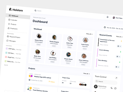 CRM Dashboard Design | SaaS product for employee management analytics dashboard business management business tools crm dashboard dashboard ui employee management holelore intuitive design management solution product design productivity tools project management project tracking saas design team collaboration team efficiency workflow auto mation workroom design