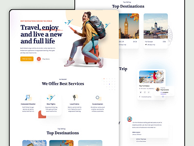 Travelling Template design uidesign web design