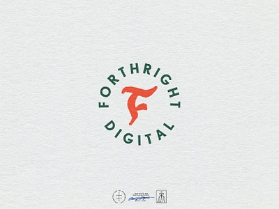 Forthright Digital Badge Logo badge brand design brand identity branding branding design circular clean emblem hand drawn identity design letter lettering logo logo design minimal minimalist logo minimalistic simple vintage visual identity