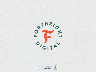 Forthright Digital Badge Logo badge brand design brand identity branding branding design circular clean emblem hand drawn identity design letter lettering logo logo design minimal minimalist logo minimalistic simple vintage visual identity