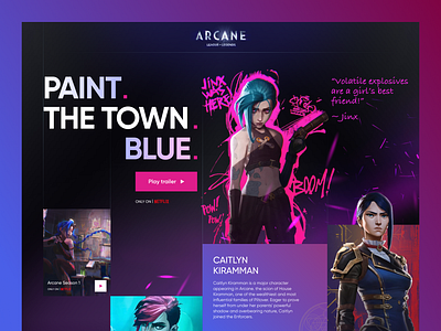 Arcane website concept arcane design lol ui ux web website