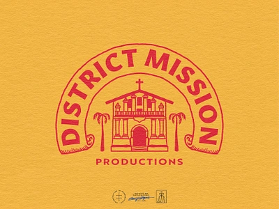 District Mission Productions Alternative Logo banner brand design brand identity branding branding design building california church classic hand drawn identity design illustration illustrator logo logo design san francisco type typography vintage visual identity