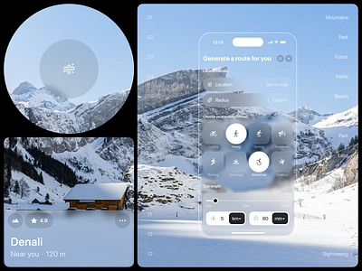 ❄️ Product design for the travel app EDEN | Hyperactive app design buttons colors design hyperactive icons interface maps maps design mobile mobile app mobile design product design saas tourism travel ui ux web design winter