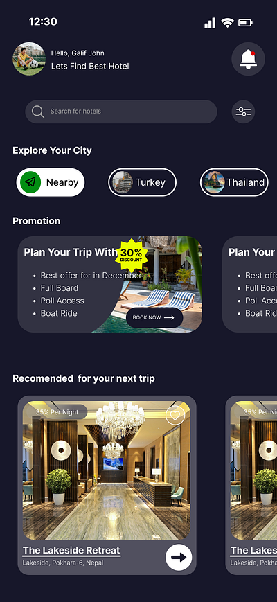 Hotel Reservation App graphic design hotel ui