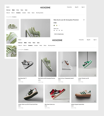 Ecommerce - KICKZONE ecommerce shoes sneakers