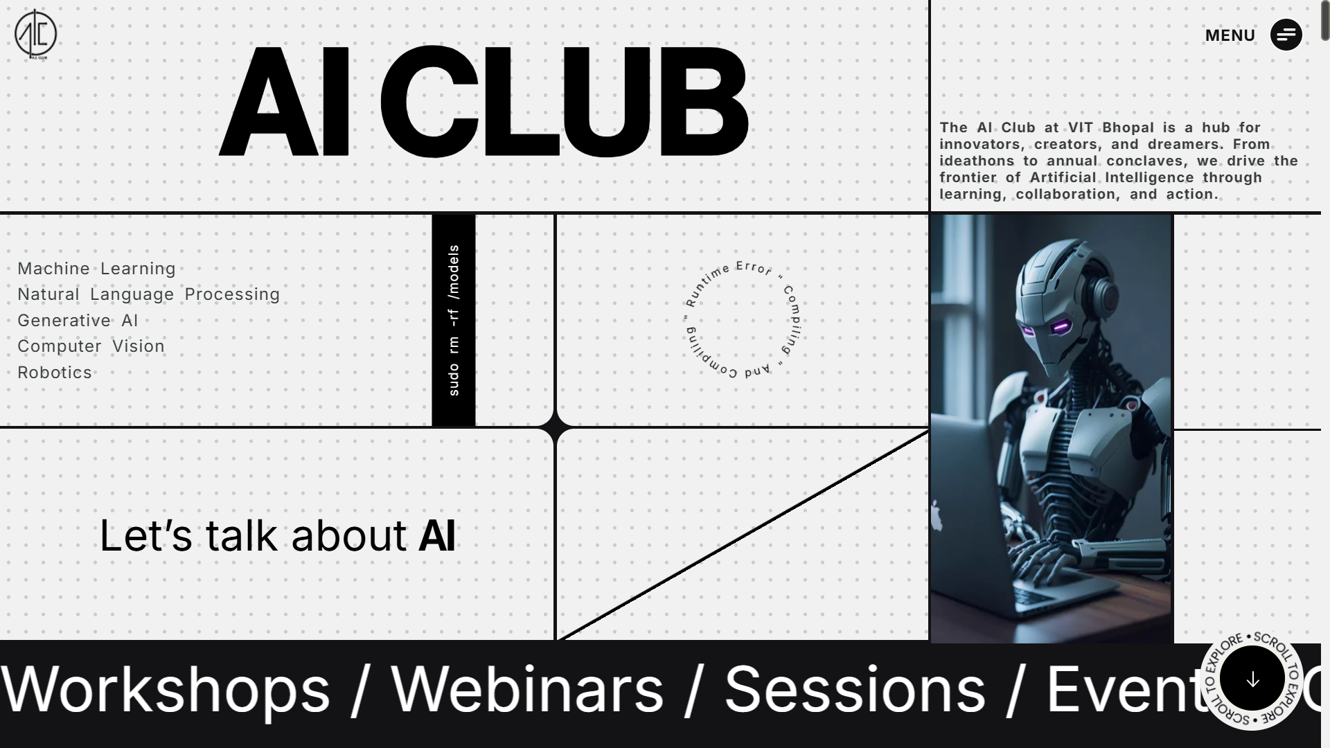 AI Club Website ai club ai projects artificial intelligence club website figma template innovative design interactive design machine learning modern ui responsive design student community tech community tech website ui ux design web design