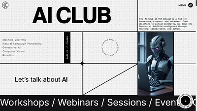 AI Club Website ai club ai projects artificial intelligence club website figma template innovative design interactive design machine learning modern ui responsive design student community tech community tech website ui ux design web design