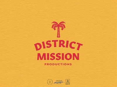 District Mission Productions Submark brand design brand identity branding branding design clean hand drawn identity design logo logo design minimal minimalist minimalistic palm palm tree simple tree type typography vintage visual identity