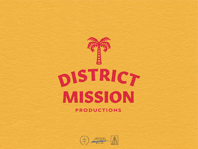 District Mission Productions Submark brand design brand identity branding branding design clean hand drawn identity design logo logo design minimal minimalist minimalistic palm palm tree simple tree type typography vintage visual identity