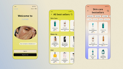 Cosmetic shop app application design ios ui