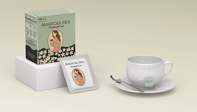 Brand Identity | Magical Tea | Packaging Design box packaging brand idenitity brand identity branding dieline graphic design illustration logo logo design mug mug design pack packaging packaging design tea tea box packaging