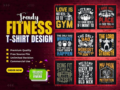 Trendy Fitness T-Shirt Design fitness t shirts design in 2024