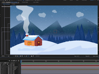 Winter Landscape 2danimation after affects after effects animation aftereffects animation design illustration motion animation motiongraphics ui