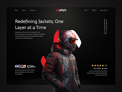 Jet Jacket 🧥 adventurestyle ecommercedesign fashiontech productdesign uiuxdesign