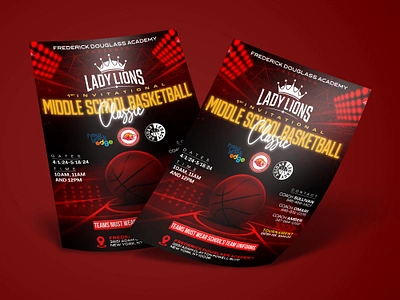 Lady Lions Basketball Classic Flyer basketball flyer graphic design illustrator poster schoolflyer schoolsports sports flyer