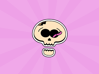 Candids - Skull Animated Sticker 2d animated sticker animation app brand animation branding emoji emote eyes motion pink skull sticker sticker animation