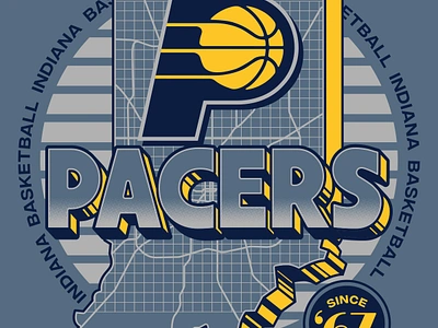 Pacers Concept - State Silhouette branding design graphic design illustration logo typography vector