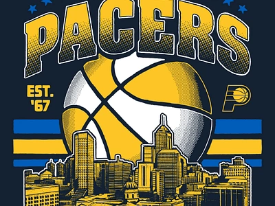 Pacers Concept - Indy Cityscape branding design graphic design illustration logo typography vector