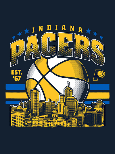 Pacers Concept - Indy Cityscape branding design graphic design illustration logo typography vector