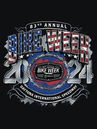 Bike Week 2024 Event Tee branding design graphic design illustration logo typography vector