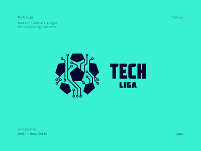 Tech Liga Logo Design brand branding circuit circuits football league logo logomark logotype soccer sport symbol tech technology