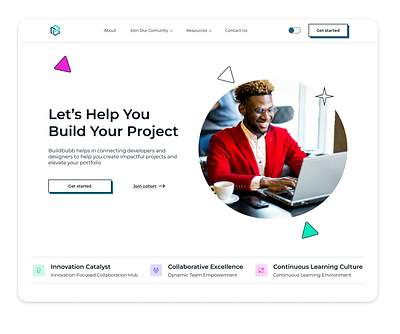 Website Landing Page For Buildhubb Design Agency design agency template ui uiux