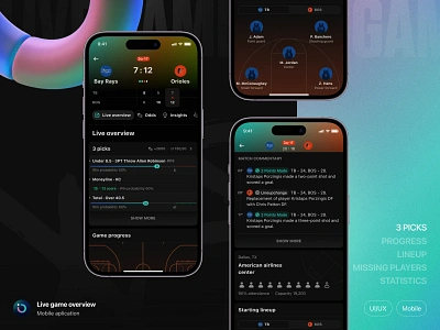 Outlier iOS: Live game app app design betting clean dark design game interface ios live mobile mobile app outlier phone product design sport sports ui user interface ux