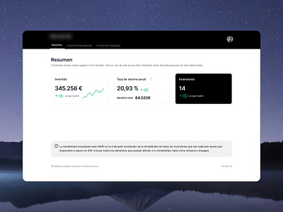 Investor dashboard - Fintech app black branding chart dashboard design enterprise graph internal internal tool investment investor private product stats tool ui website