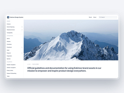 Design System — Eskimoz assets branding components design system documentation minimal design new brand product design public gallery rebranding saas saas product seo tool software ui ui design ui patterns user interface variables visual design