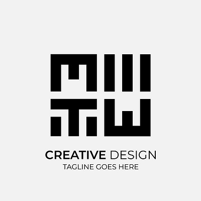 Creative Modern Monochrome Logo Design illustration