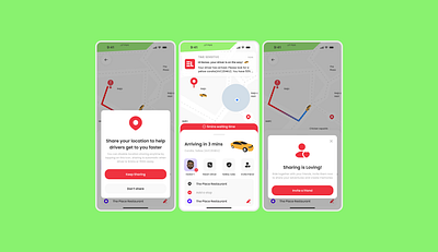 Driver Mobile App; Location and Sharing Details mobile product design transportation