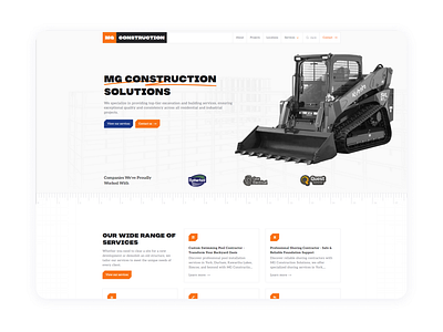 Modern Construction Website Design in Orange branding construction website landing page ui uxui web design website design