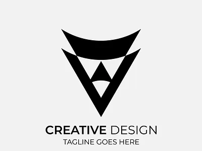 Creative V Modern Monochrome Logo Design illustration v v logo