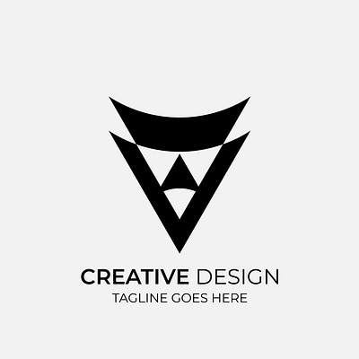 Creative V Modern Monochrome Logo Design illustration v v logo