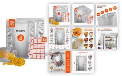 Amazon Ziploc Mylar Bag Product Listing Design EBC A+ amazon a content amazon ebc amazon infographic amazon listing amazon listing images ecommerce mylar bag product infographic product listing