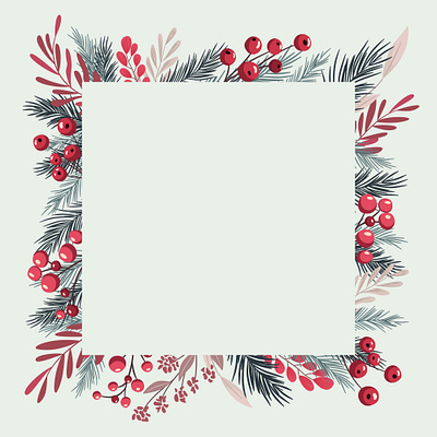 Winter decorative wreath border christmas christmas background christmas decoration december decorative fir floral frame gift tag green greeting card red berries social media background vector illustration winter winter wonderland winter wreath xmas card xmas invitation