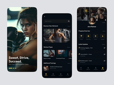 Fitness App UI Design Concept app design fitness gym health phone responsive ui ui design uiux user interface design ux design visual design workout